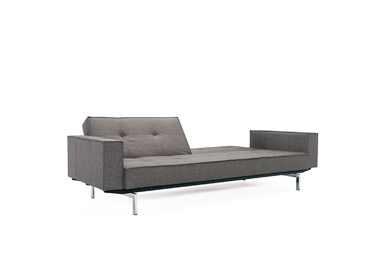 Schlafsofa Splitback Chrome mit Armlehnen
