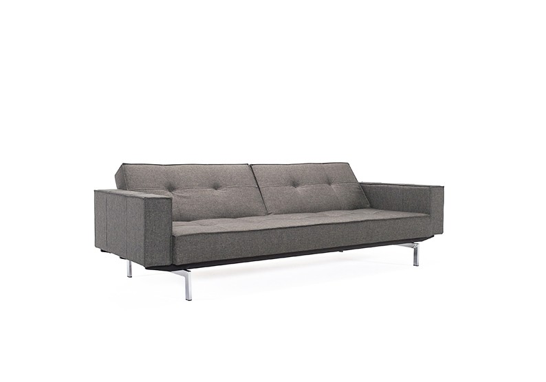 Schlafsofa Splitback Chrome mit Armlehnen